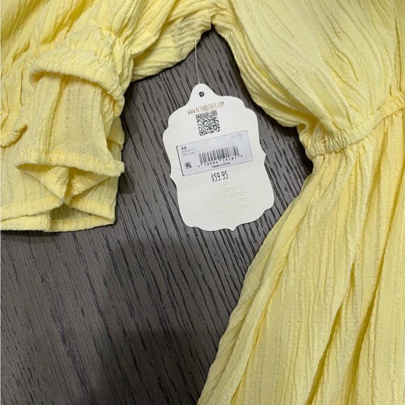 Yellow Off-Shoulder Ruffle Top - Picture 2 of 4
